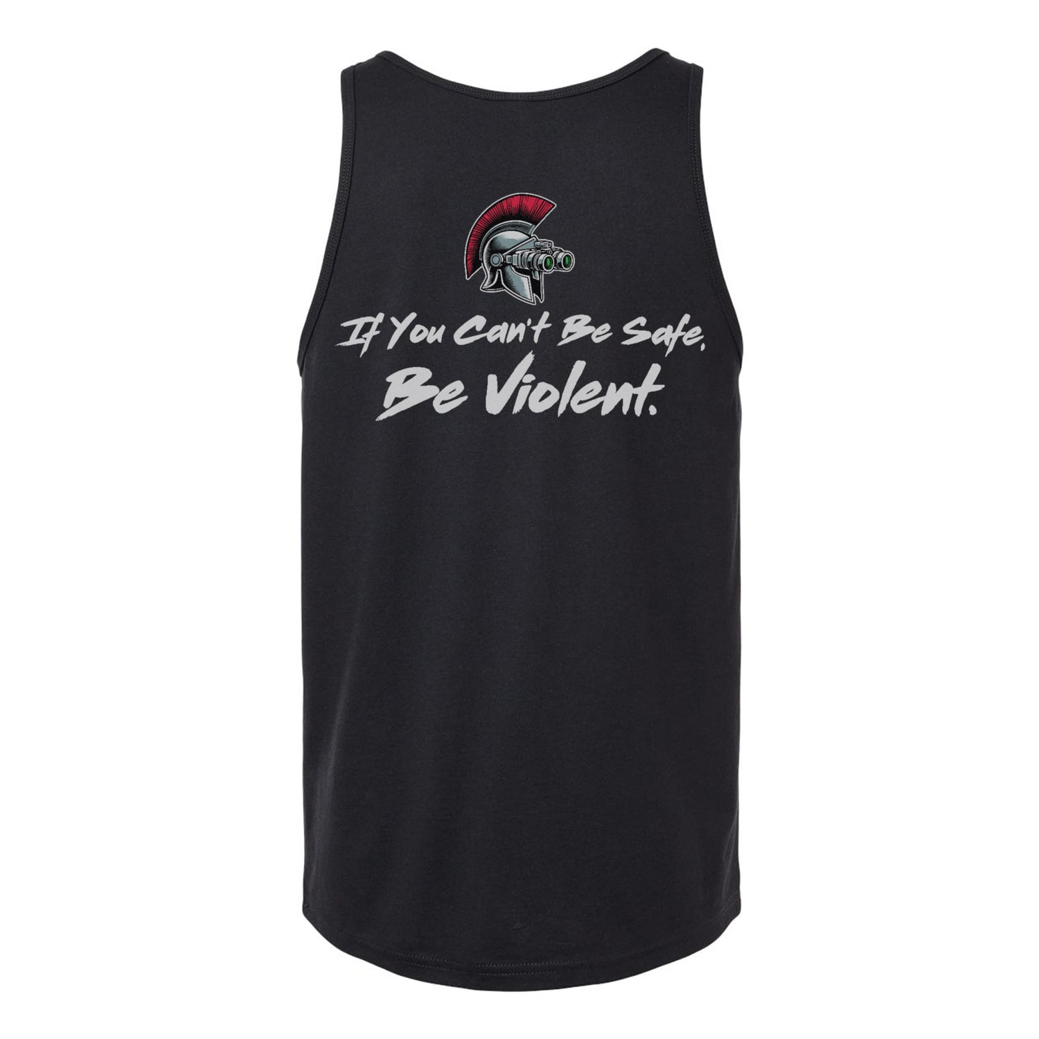 Be Violent Tank — Black, back view