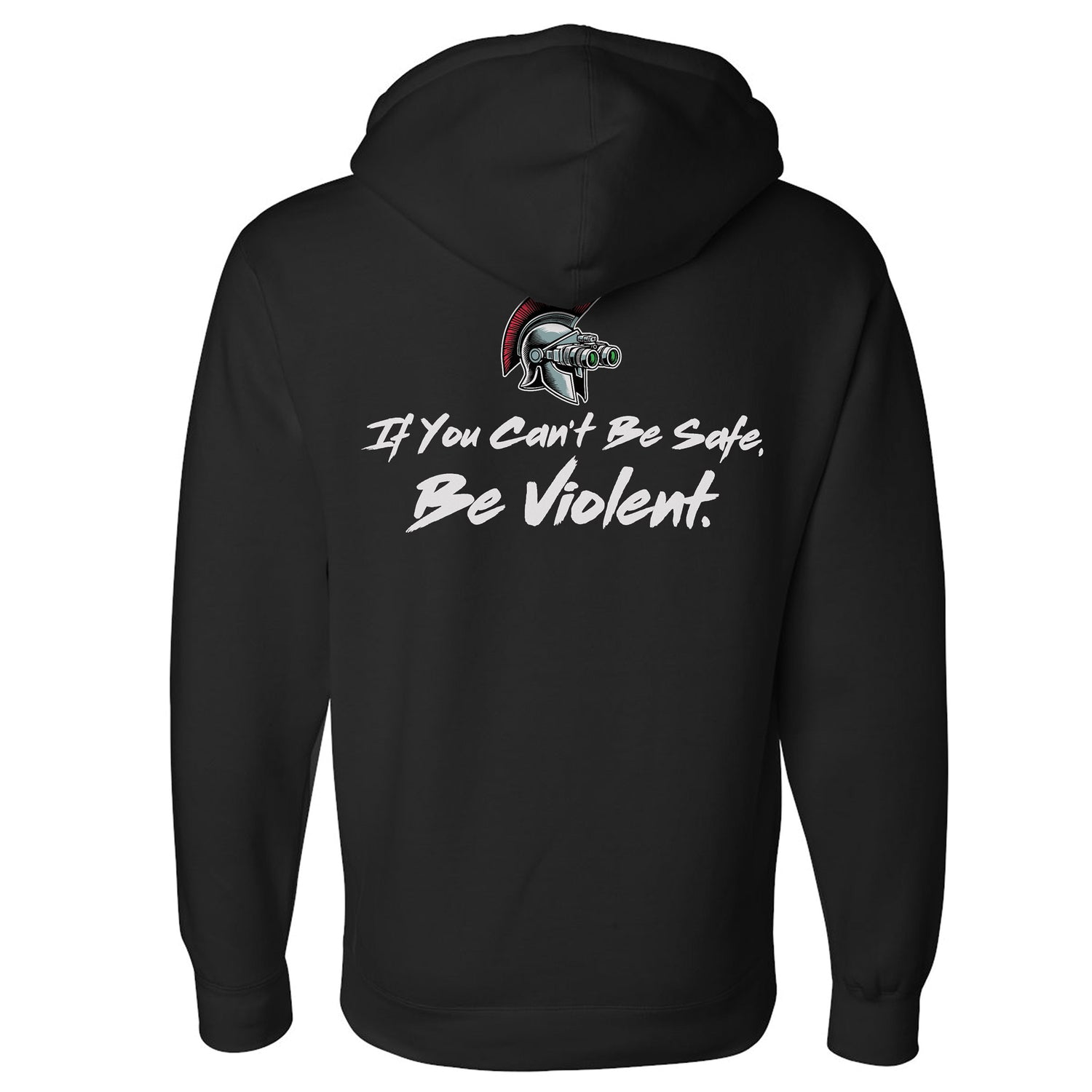 Be Violent Hoodie — Black, back view